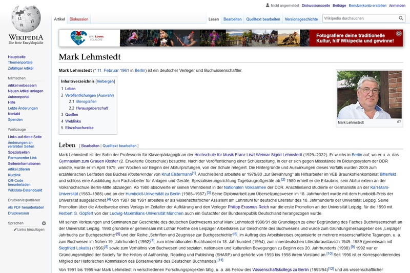 Mark Lehmstedt-Wikipedia